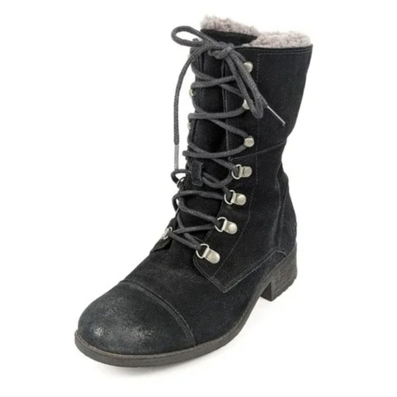 UGG Australia Women Gradin Combat Lace Up Leather Boots Chunky Shoes sz 7.5 - Picture 1 of 13
